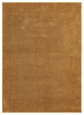 Gold Comfy fluffy rug, flat portrait view