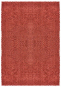 Red Ainsley shaggy rug, flat portrait view