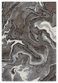 Grey Eleanor Marble embossed abstract rug, flat portrait view