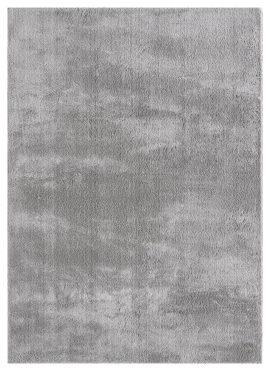 Dark Grey Comfy fluffy rug, flat portrait view