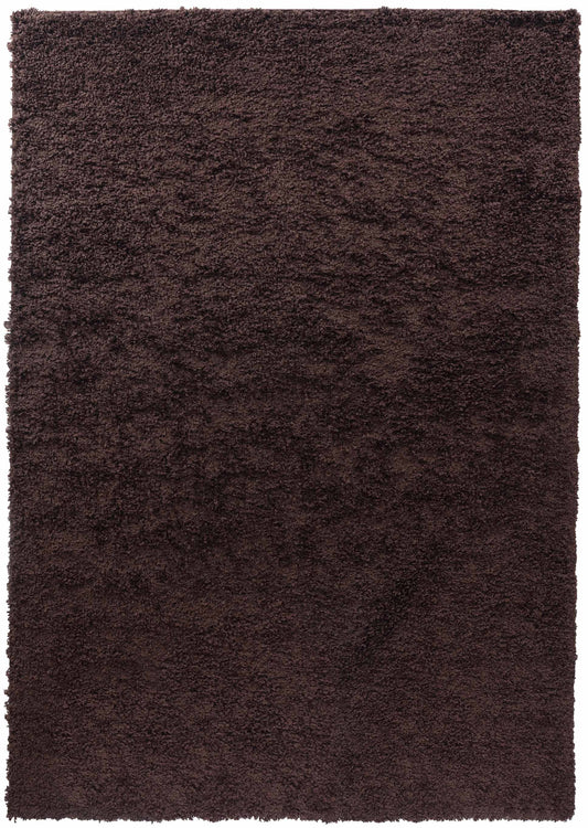 Brown Oxford shaggy rug, flat portrait view