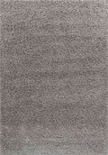 Grey Oxford shaggy rug, flat portrait view
