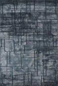 Navy Blue Belgravia Cobble metallic rug, flat portrait view