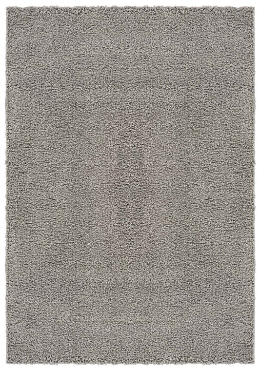 Grey Ainsley shaggy rug, flat portrait view