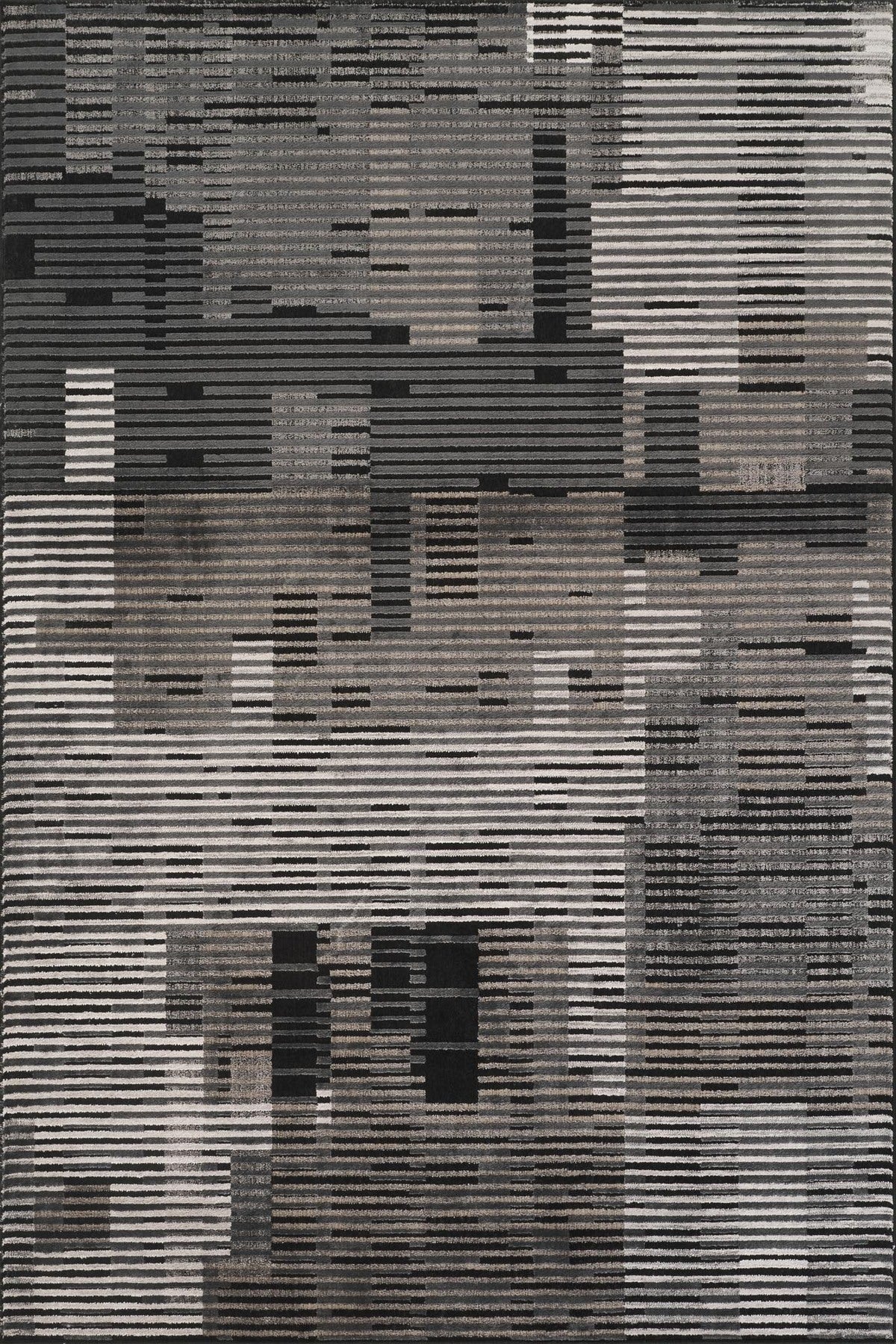 Dark Grey Mayfair Matrix metallic rug, styled view 3