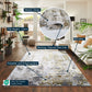 Aqua Emperor Styra abstract rug, styled view 7