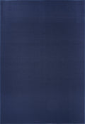 Navy Blue Simple easy care rug, flat portrait view