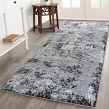 Serenity Abstract Acrylic Rug - Black