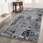 Serenity Abstract Abrasion Rug - Black