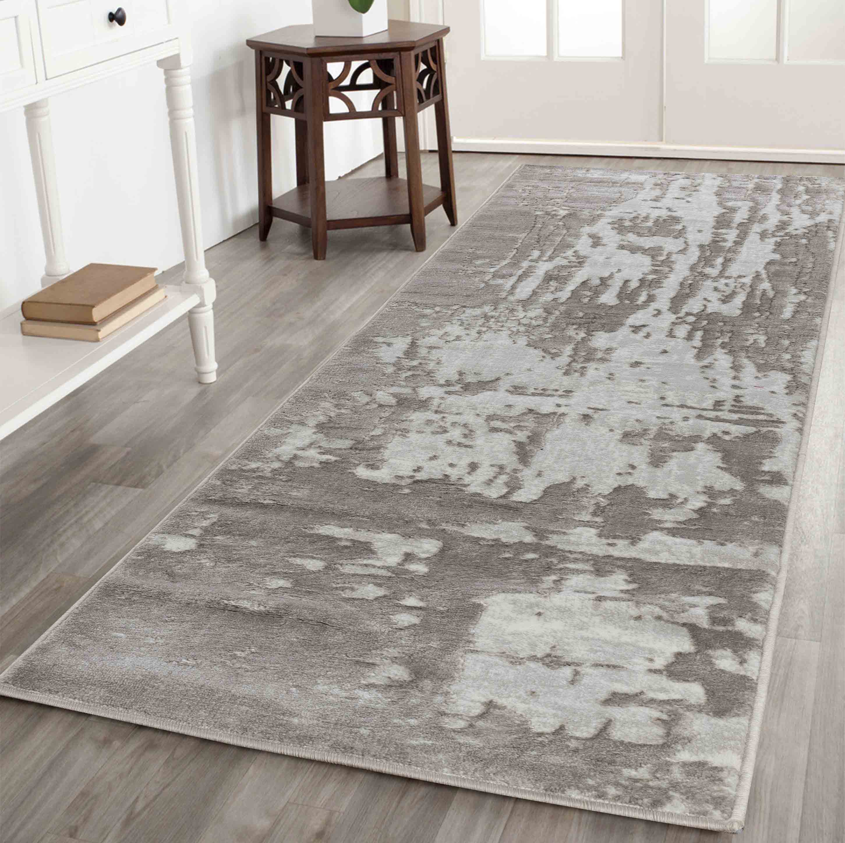 Serenity Abstract Abrasion Rug - Stone