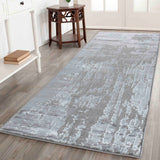 Serenity Abstract Abrasion Rug - Grey