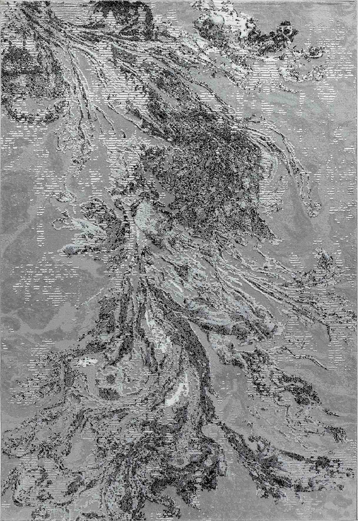Serenity Metallic Abstract Rug - Water Flow Stone