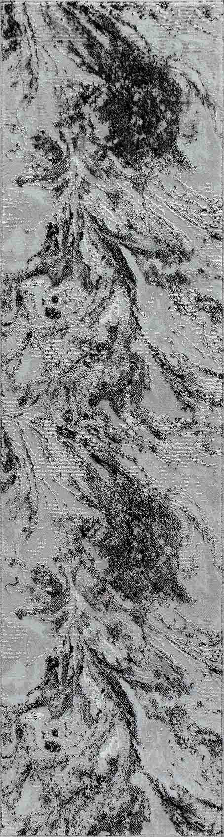 Serenity Abstract Water flow Rug  - Black