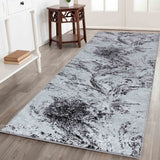 Serenity Abstract Water flow Rug  - Black