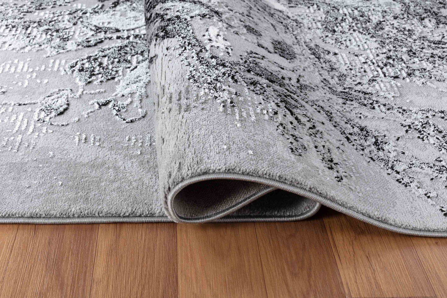 Serenity Abstract Water flow Rug  - Black