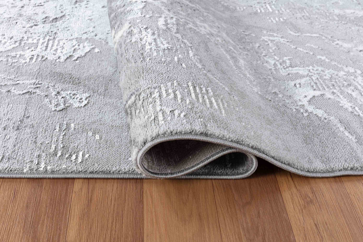Serenity Metallic Abstract Rug - Water Flow Stone