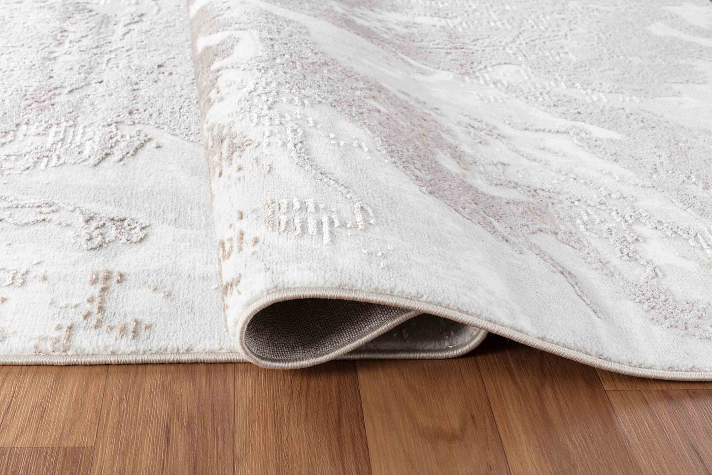 Serenity Metallic Abstract Rug - Water Flow Stone