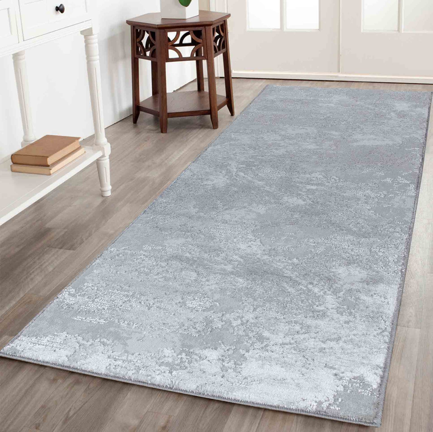 Serenity Metallic Abstract Rug - Sprayed Black