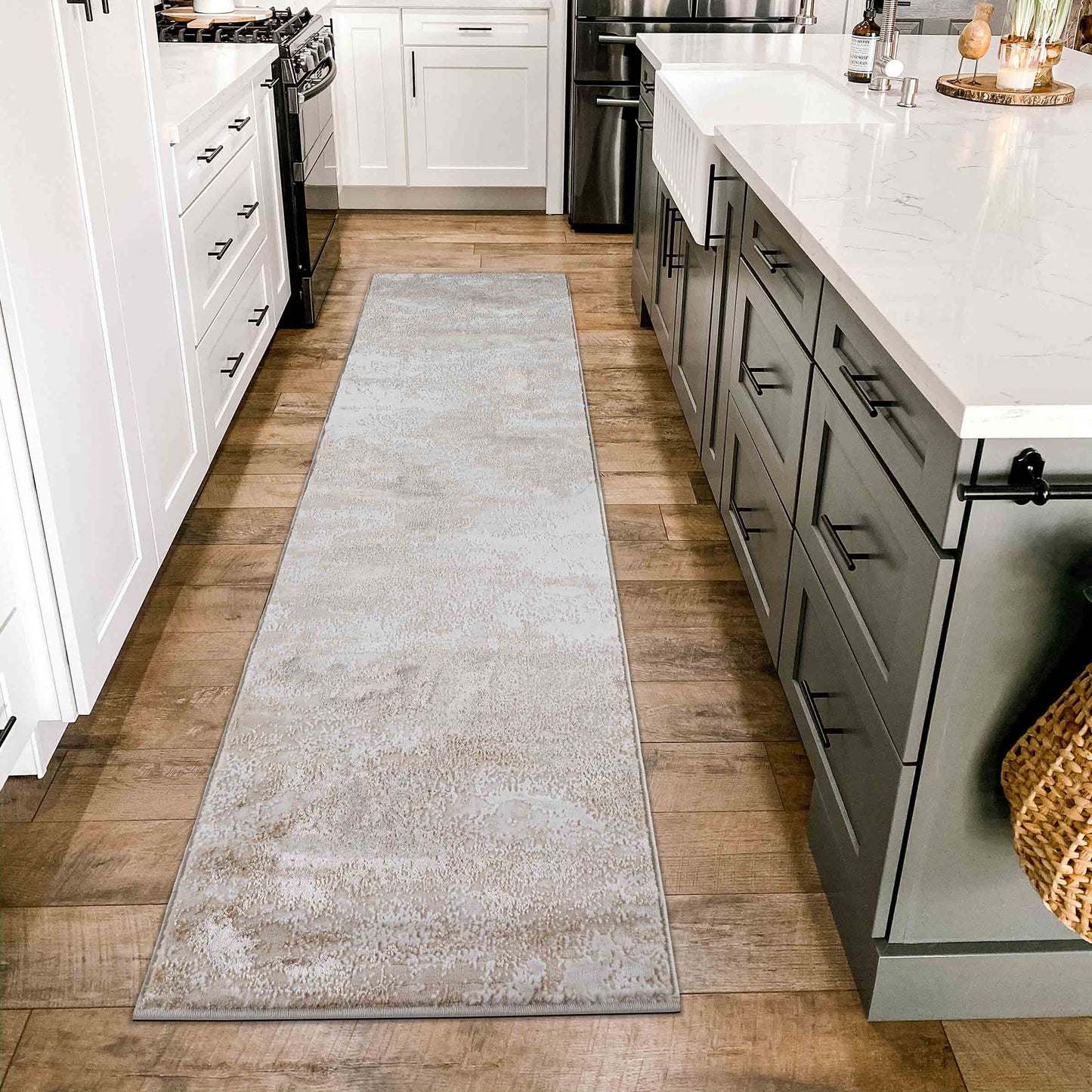 Emperor Metallic Abstract Rug - Onyx Gold