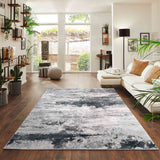 Emperor Onyx Abstract Rugs - Silver