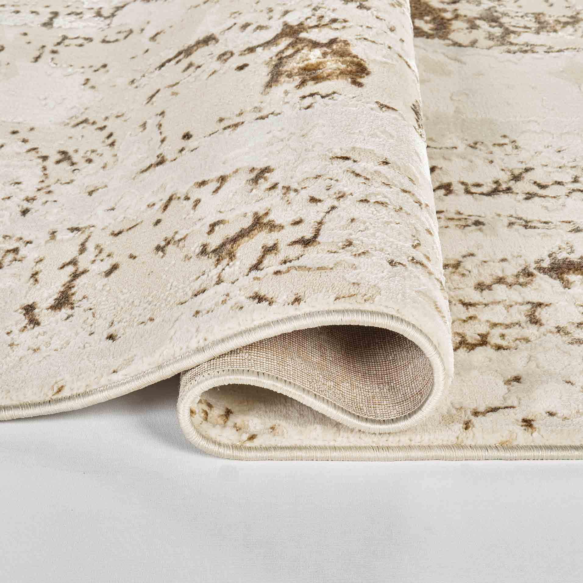Beige Emperor Styra abstract rug, close-up pile detail