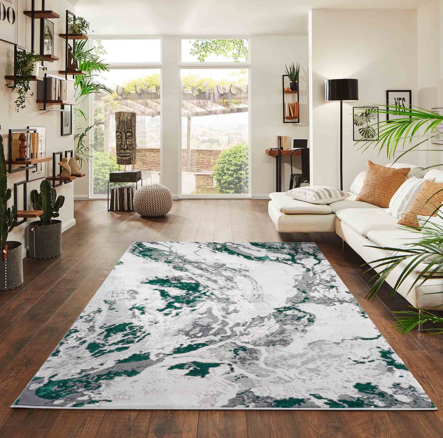 Emperor Picasso Abstract Rugs  - Aqua