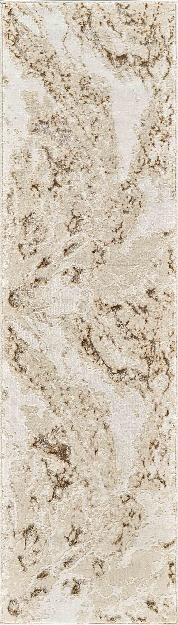Emperor Metallic Abstract Rug - Picasso Silver