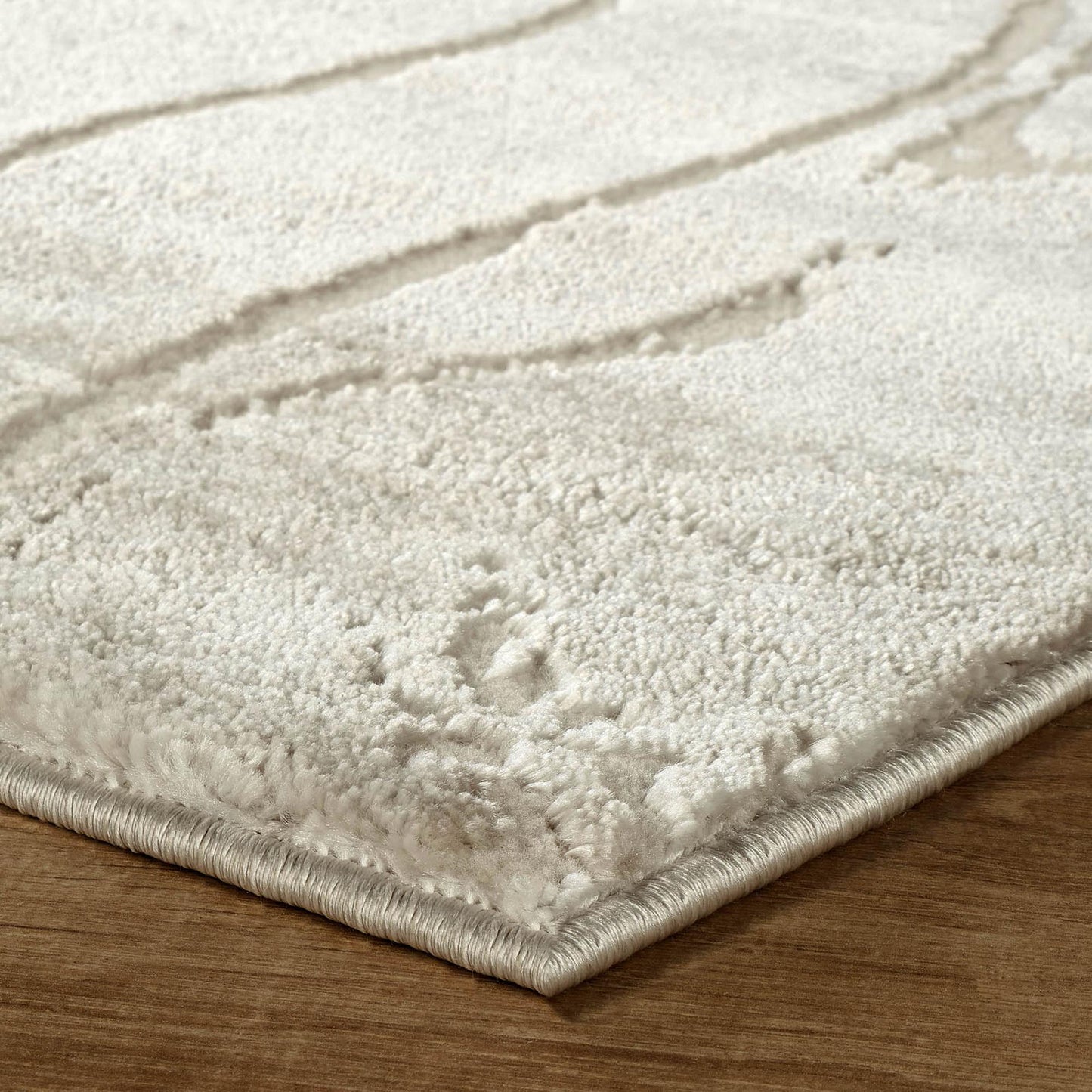 Novu Metallic Abstract Rug - Stream Beige