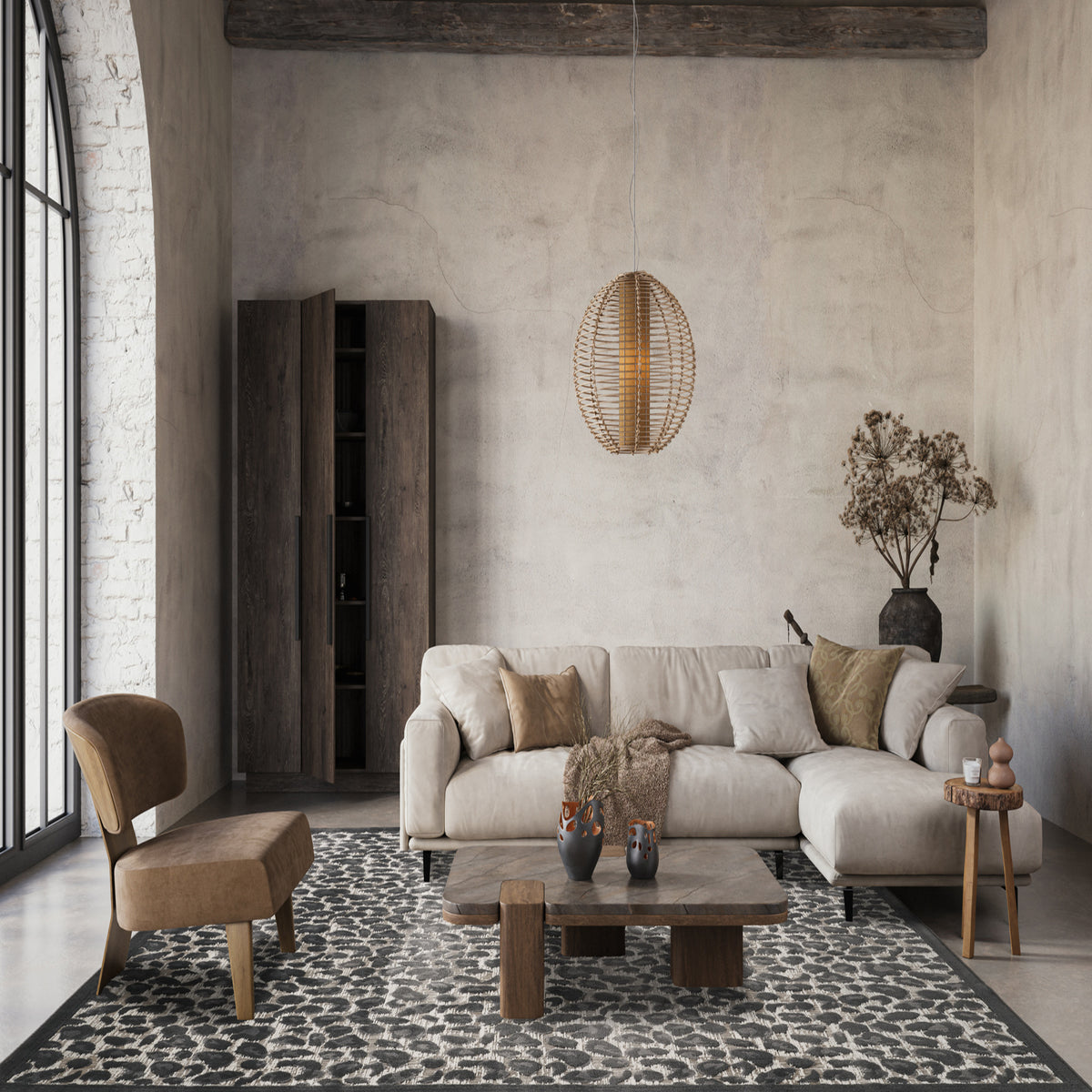 Mayfair Savanna metallic rug, styled view 8