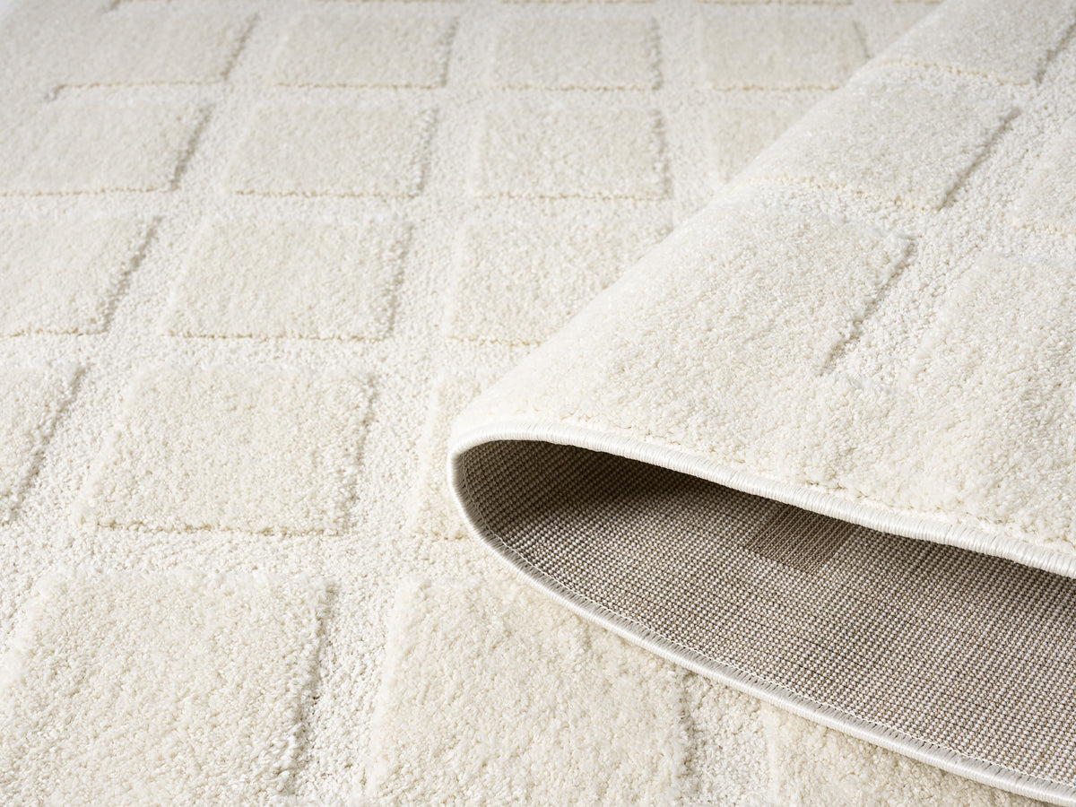 Aya Scandinavian Cross modern rug, styled view 3