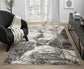 Eleanor Embossed Abstract Rug - Slate Mocha