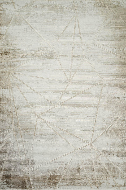 Novu Metallic Abstract Rug - Mirage Beige