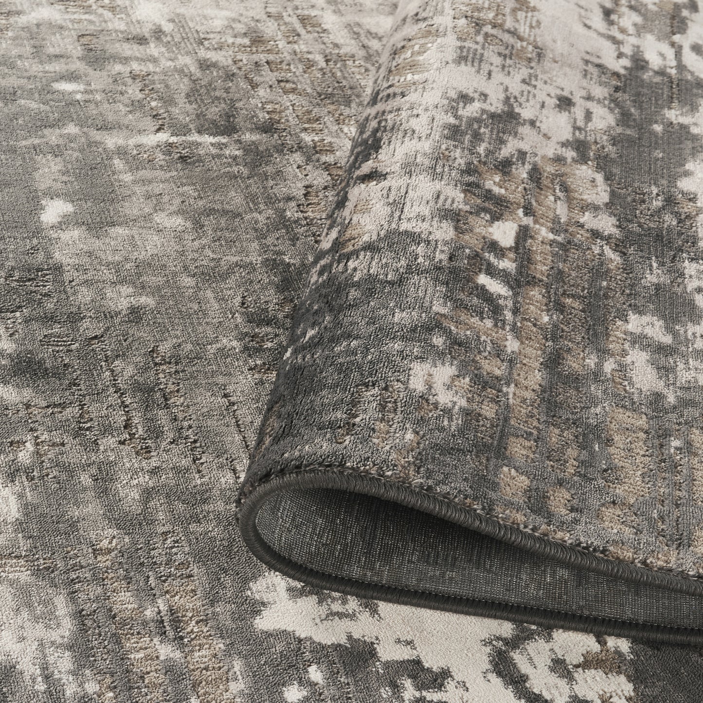 Mayfair Abyss metallic rug, styled view 4
