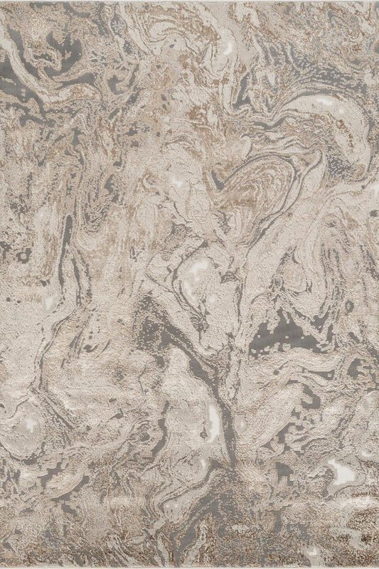 Elysium Astral metallic abstract rug, styled view 2