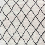 Marrakesh Diamond Shaggy Rug - Dark Cream