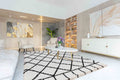 Marrakesh Diamond Shaggy Rug - Stone
