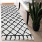 Marrakesh Diamond Shaggy Rug - Stone