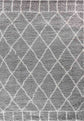 Marrakesh Diamond Shaggy Rug - Grey