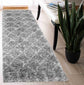 Marrakesh Diamond Shaggy Rug - Grey