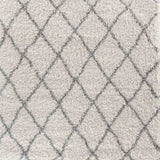 Marrakesh Diamond Shaggy Rug - Light Cream