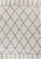 Marrakesh Diamond Shaggy Rug - Light Cream