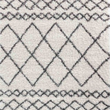 Marrakesh Mixed Diamond Shaggy Rug - Dark Cream