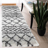 Marrakesh Mixed Diamond Shaggy Rug - Dark Cream