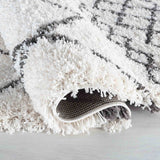 Marrakesh Mixed Diamond Shaggy Rug - Dark Cream