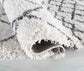 Marrakesh Mixed Diamond Shaggy Rug - Dark Cream