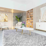 Marrakesh Mixed Diamond Shaggy Rug - Grey