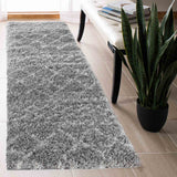 Marrakesh Mixed Diamond Shaggy Rug - Grey