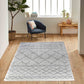 Marrakesh Mixed Diamond Shaggy Rug - Light Cream