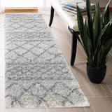 Marrakesh Mixed Diamond Shaggy Rug - Light Cream