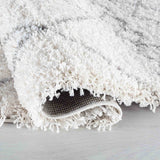 Marrakesh Mixed Diamond Shaggy Rug - Light Cream